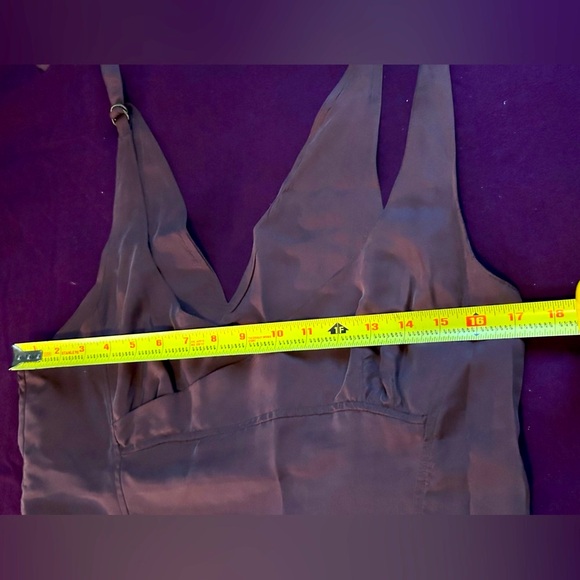 Ana Nonza Chocolate Brown Silk Slip Dress L - Picture 12 of 12